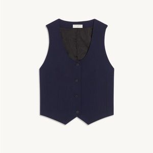 Navy Button-Up Women's Vest